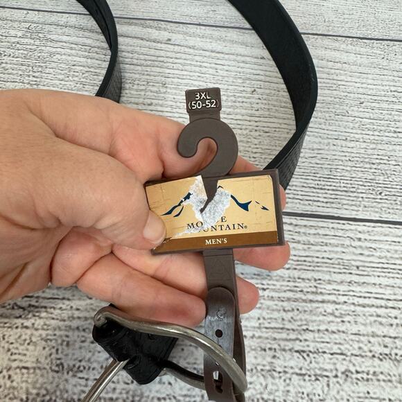 White Mountain Men's Black Textured Genuine Leather Belt Size 3XL ( 50-52) - Picture 3 of 6